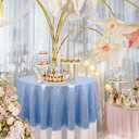 DUOBAO Round 50 Inch Sequin Tablecloth Baby Blue - Sparkly Table Cover for Weddings, Birthdays, Events, and Holidays - Glittery Tablecloth for Dining Tables, Banquets, and Party Decor