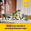 LEGO Creator 3 in 1 T Rex Toy - Dinosaur Toy Building Set for Kids, Boys & Girls, Ages 9+ - 3 Building Options, T-Rex to Triceratops to Pterodactyl - Gift Idea for Birthdays - 31151