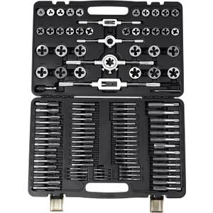 VEVOR Tap and Die Set, 110-Piece Include Metric Size M2 to M18, Bearing Steel Taps and Dies, Essential Threading Tool for Cutting External Internal Threads, with Complete Accessories and Storage Case