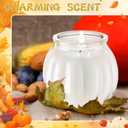 4 Pack Pumpkin Shaped Scented Candles Fall Pumpkin Spice Candles Decor Natural Soy Wax Candle for Home Autumn Halloween Thanksgiving Gift Farmhouse Decoration (White Green Yellow Orange)