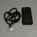 SSLOTSCASE for iPhone 17 Pro Max Case with Phone Lanyard Crossbody (2X Tabs), Card Holder & Kickstand & Slide Camera Lens Cover & Camera Stand, Rugged Durable Case Cover for iPhone 17 Pro Max, Black (Lanyard Strap Kit)