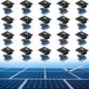 Anbte 20pcs Solar Panels Mid Clamps for Unistrut, Aluminum 30mm/35mm Solar Panel Brackets, Mounting Kit for Metal Roof, Tin Roof, Flat Roof, Sheet Roof, RV, Black
