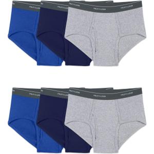Fruit of the Loom Men's Underwear Briefs, Tag Free & Moisture Wicking (3X-Large Big, 6 Pack - Assorted - Big Man)