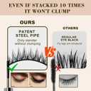 3 x Iron Wand Mascara Waterproof Long Lasting Curl Brushless Metal Wand Mascara for Women.