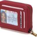GAEKEAO Credit Card Holder Wallet for Women RFID Blocking Small Genuine Leather Card Case with Coin Pocket ID Window