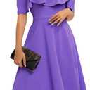 Bbonlinedress Womens Off The Shoulder Cocktail Dress, Formal Wedding Guest Prom Party Homecoming Graduation A-line Midi Dress
 (Medium)