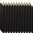 36-Pack 10-Inch Black Taper Candles - Drip-Free Unscented, Long Burning for Dinner Parties, Halloween, Home Decor, Spells & Rituals, Meditation, Prayer (25.4 cm)