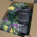 Wocst Cemetery Flowers for Grave,Headstone Flower Saddle 2sets Artificial 24 Heads Large Chrysanthemums Rose Daisy Bouquets with Cemetery Vases for Outdoor Grave Decorations (Purple Yellow, Large)