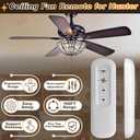 99813 for Hunter Fan Remote Replacement Only Fit for 434MHz 3-Speed 99814 and 99106 Hunter Fan Receivers, 3-Speed Ceiling Fan Hand Control, Dove Grey, Five Year Free Replacement(Holder not Included)