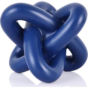 DOVDOV Blue Knot Sculpture, Three Knot Sculptures, Blue Home Decor Accents, Knot Sculptures for Rustic-Style Coffee Tables, Living Room Dining Tables, Entrance Hall Shelves, and Small Decorations.