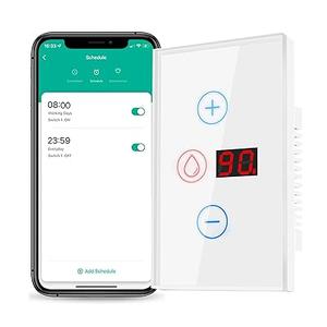 YIFAN Smart Water Heater Switch, 20A Water Heater Timer with Energy Monitoring, Manual Adjustment Countdown, Compatible with Amazon Echo and Google Home, Neutral Wire Required, 2.4GHz WiFi Only