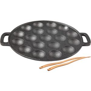 Upstreet Cast Iron Aebleskiver Pan/Ebelskiver Pan/Ideal for poffertjes pan (19 Hole)