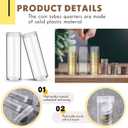 Roowest 30 Pieces Coin Storage Tube Penny Coin Tube Plastic Round Clear Penny holder Container Organizer with Screw on Lid for Collection Supplies Bank Rolls