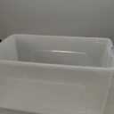 4 Pack 23 L Plastic Latching Storage Box with Wheels, Stackable Container Bin with Lids, Clear