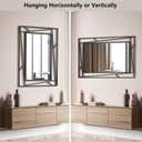 Rectangular Wall Mirror, 28''X20'' Matte Black Metal Framed Farmhouse Bathroom Mirrors for Bedroom Entryway Living Room, Hang Horizontally or Vertically