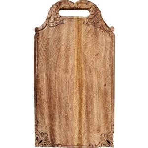 Mango wood hand carved Chopping & Serving Tray for kitchen, dining table and outdoor, Size 16.5x9x0.95 inch