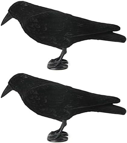 Volein Crow Decoy for Attracting Birds - Plastic Fake Crows for Garden, Yard, and Backyard Decoration