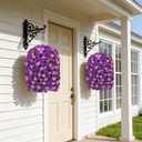 HyeFlora Artificial Flowers with Basket for Outdoors, 3pcs Faux Hanging Morning Glory Silk Fake Flowers Lifelike Plants UV Resistant Flowers for Outside Planter Patio Garden Porch Decor (Purple red)