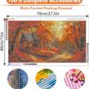 igoodom Large Diamond Art Kits for Adults, Autumn Forest House Large Diamond Painting Kit, Full Drill Round Big Diamond Art Kits, DIY Gem Art and Crafts for Home Wall Decor Gift 27.5 X 15.7inch