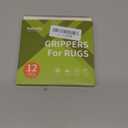 Rabenda 12 Pcs Rug Tape, Non Slip Rug Pads Grippers for Hardwood Floors and Tiles, Reusable Carpet Tape for Area Rugs, Double-Sided Adhesive Rug Stickers Keep Corners Flat (Black)