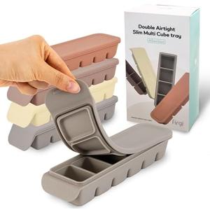 Firgi Silicone Freezer Trays with Lid,1oz 6 Section 3Sets - Leak Proof Silicone Freezer molds for Homemade Baby Food Breastmilk, Purees, Vegetables, Baby Food Jars Ice Tray with Lid BPA Free Mix