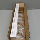 Wallniture Ponza White Floating Wall Shelves with Gold Color Metal Brackets, Living Room, Bedroom, Bathroom, Home Office Decor, Set of 3