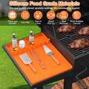 SARTNP Griddle Mat Grill Accessories for Blackstone, Griddle Accessories Silicone Spatula Mat with Drip Pad, for Outdoor Grill Kitchen Counter (Orange)