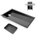 QuliMetal Grease Tray with Catch Pan for Weber Genesis 300 Series Gas Grills with Side Control Knob (2007-2010), Genesis E310, Genesis E320 Drip Pans Replace Weber #67767/ 67758 Genesis Grease Tray