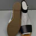 Franco Sarto Womens Clemens Raffia Espadrille Wedge Sandals Black Leather 8.5W
