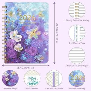 2026 Planner,Weekly and Monthly Calender Planner,2026 Calendar Planner,January 2026 - December 2026,Hardcover 2026 Calendar Planner Book with Tabs A5 8.46 * 6.1in (Romantic Blue Snow)