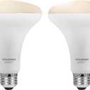 SYLVANIA SMART+ Bluetooth Mesh 60W Equivalent BR30 LED Light Bulb, Dimmable Soft White, Compatible with Alexa, 2 Pack