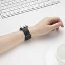 POWER PRIMACY Leather Bands Compatible with Apple Watch Band 38mm 40mm 41mm 42mm-Series 11/10,Genuine Leather Strap Compatible for Women Men iWatch SE Series 11 10 9 8 7 6 7 6 5 4 3 2 1(Black/Black)