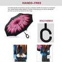 SIEPASA 49/56 Inch Inverted Reverse Upside Down Umbrella, Extra Large Double Canopy Vented Windproof Waterproof Stick Golf Umbrellas with C-shape Handle.