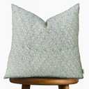 Hand-Block Printed, Artisan-Made Neutral Accent Throw Pillow Covers- 100% Cotton Cushion for Sofa, Bed, Chair, Home Decor, Boho, Indoor - Adeline (Misty Green, 20" x 20")