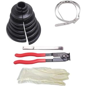Universal Split CV Joint Boot Kit Universal CV Boot Kit Split Joint Gaiter Stretchable Replacement Compatible for Shafts 19-35MM and CV Joints 56-110MM, Including Fitting Pliers