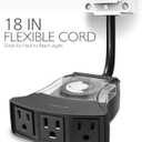 Fosmon Outdoor Timer Outlet Waterproof, Outdoor Light Timer for Electrical Outlets, Weatherproof 24 Hour Mechanical Heavy Duty Plug for Outside Lighting, Garden, 15A, 3-Prong, Grounded, ETL Listed