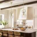 10 Inch Knurled Large Brass Blown Glass Modern Kitchen Island Pendant Light Fixtures,1 Light Island Pendant Lighting,Single Pendant Light,for Foyer, Entryway, and Dining, Includes Two Bulbs