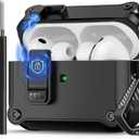 Compatible with AirPods Pro 3 Case,Magnetic Automatic Lock with Cleaning Kit,Compatible with Magsafe Cover-Black