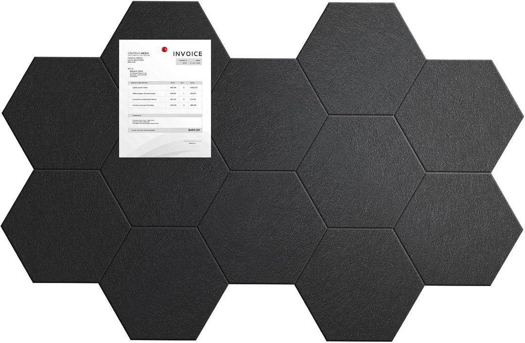 Cork Boards,12 Pack Large Black Bulletin Board, Felt Wall Tiles for Walls Felt Board with Safe Removable Adhesive, Cork Boards for Office Prayer Board Pin Board Tack Board Cork Tiles Memo Board
