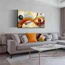Large Abstract Yellow Canvas Wall Art for Living Room Bedroom Home Office Modern Wall Decor Line Geometric Abstract Picture Framed Canvas Prints Size 20x40