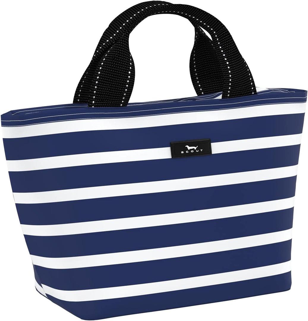 SCOUT Nooner Insulated Lunch Box for Women with 6 Can Capacity - Lightweight Work Lunch Bag for Teachers and Nurses - Soft Cooler for Beach Travel and Picnic (Nantucket Navy)