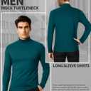 Cutecrop 2 Pack Men Mock Turtleneck Long Sleeve Shirts Double Sided Fleece Thermal Pullover Sweater Slim Fit Base Layer Top (Green, XXL)