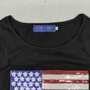 Women's Independence Day American Flag Sequin Shirt USA Sequins Star Shirts Tee for Women L