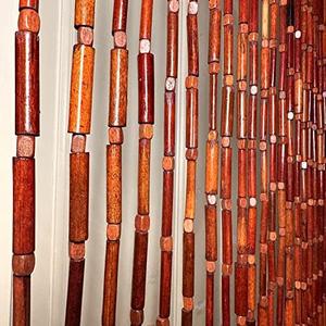 FlavorThings Natural Dark Brown Bamboo Beaded Curtain Room Divider Plain Design-Bamboo and Wooden Doorway Beads-Boho Bohemian Curtain 38 Strands 36" Wx78 H