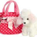 Aurora® Fashionable Fancy Pals™ Fancy Pink Polka Dot™ Stuffed Animal - Plush with Stylish Purse for Dress Up Fun - Perfect for Kids 3+ Years, Costumes, and Birthdays - 7.5 Inches