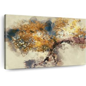 ElephantStock Autumn Tree Wall Art - Horizontal Wrapped Canvas - 1-Piece Living Room Wall Decor - Autumn Watercolor Canvas Print - Orange and Brown Decor for Wall - 12" X 8" ElephantStock Autumn Tree Wall Art - Horizontal Wrapped Canvas - 1-Piece Living Room Wall Decor - Autumn Watercolor Canvas Print - Orange and Brown Decor for Wall - 12" X 8"