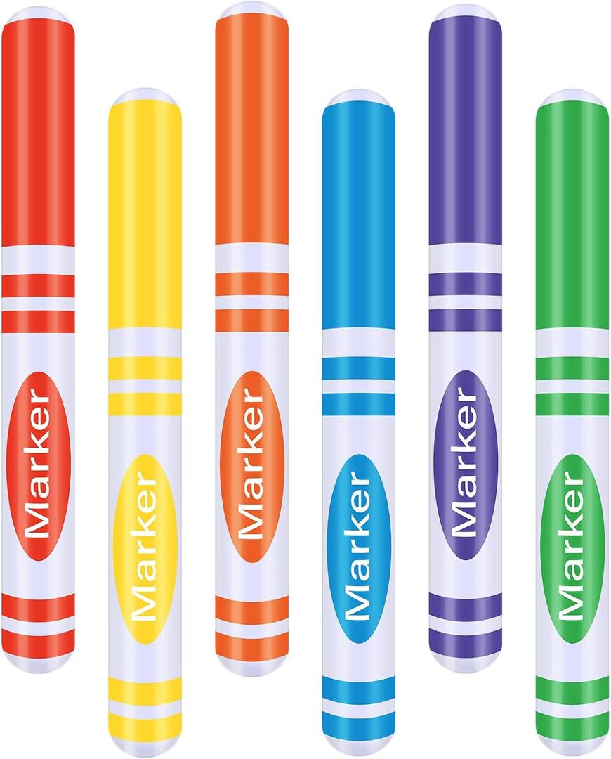 6 Pcs Giant Inflatable Marker Back to School Inflatable Balloon Decorations Large Blow up Marker Set Party Favor for Birthday Home Office Party Decor Photo Prop (27 Inch)