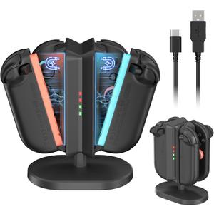 Charging Dock for Switch 2 Joy-Con Controllers, Single-Direction Magnetic Controller Charger Station with LED Indicators & Overcharge Protection for Joycon 2 Game Console Accessories