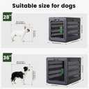 Collapsible Dog Crate for Large/Medium Dogs - 36" L Foldable Dog Cage No-Tool Assembly, Travel Dog Crate with 2 Wheels - Easy to Carry, Space-Saving, Indoor Outdoor Use,Dark Grey 36.4”L*22.84”W*25.8”H