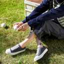 ZGR Womens White Canvas Sneakers,Classic Black Canvas Shoes,Casual Fashion Sneakers (6, Dark Grey)